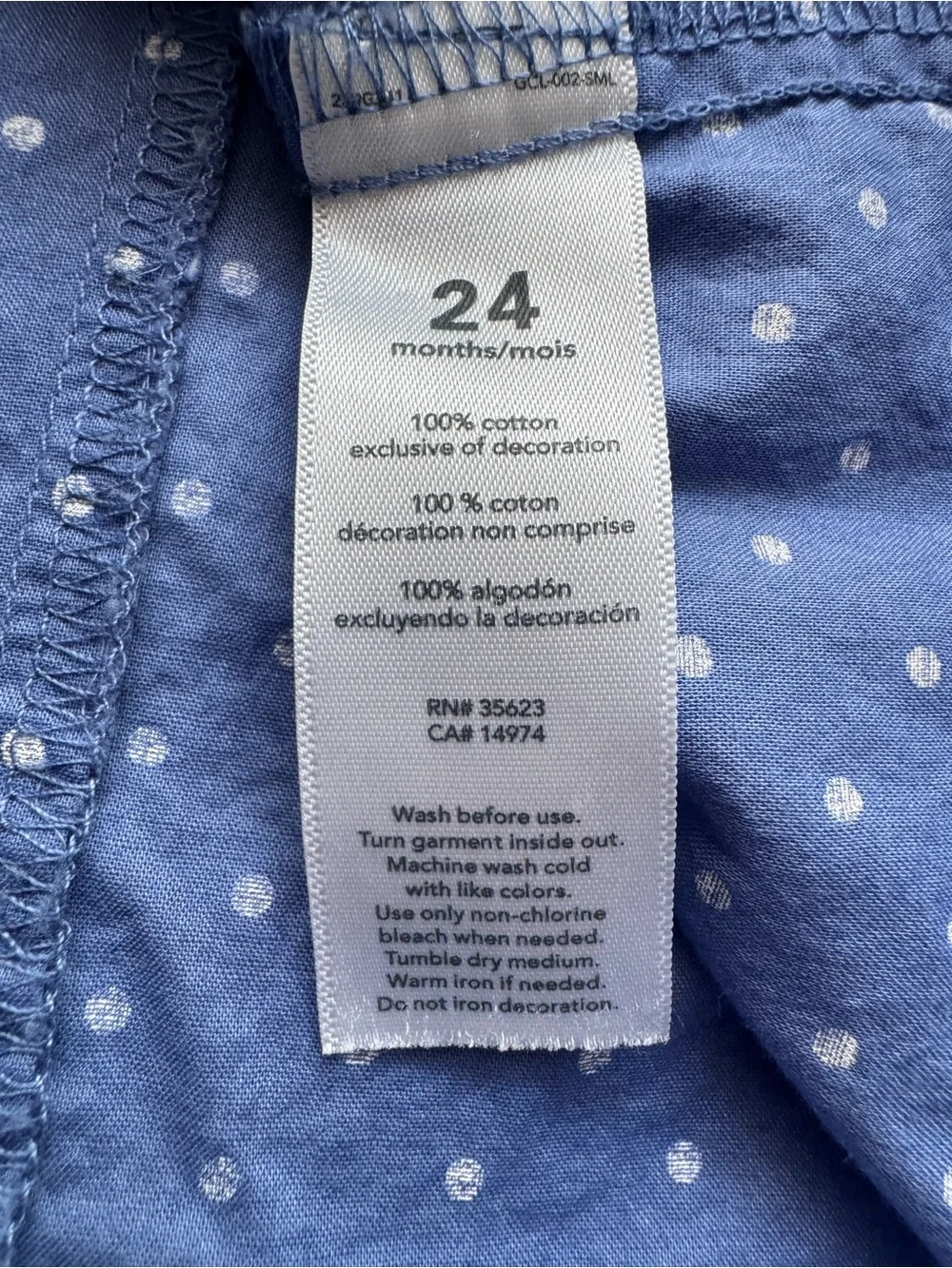 Toddler Carter’s Girl Blue Smocked Polkadot Dress